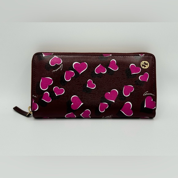 GUCCI LIMITED EDITION Betty Interlocking G Heartbeat Print Zip Around Wallet - Picture 5 of 14
